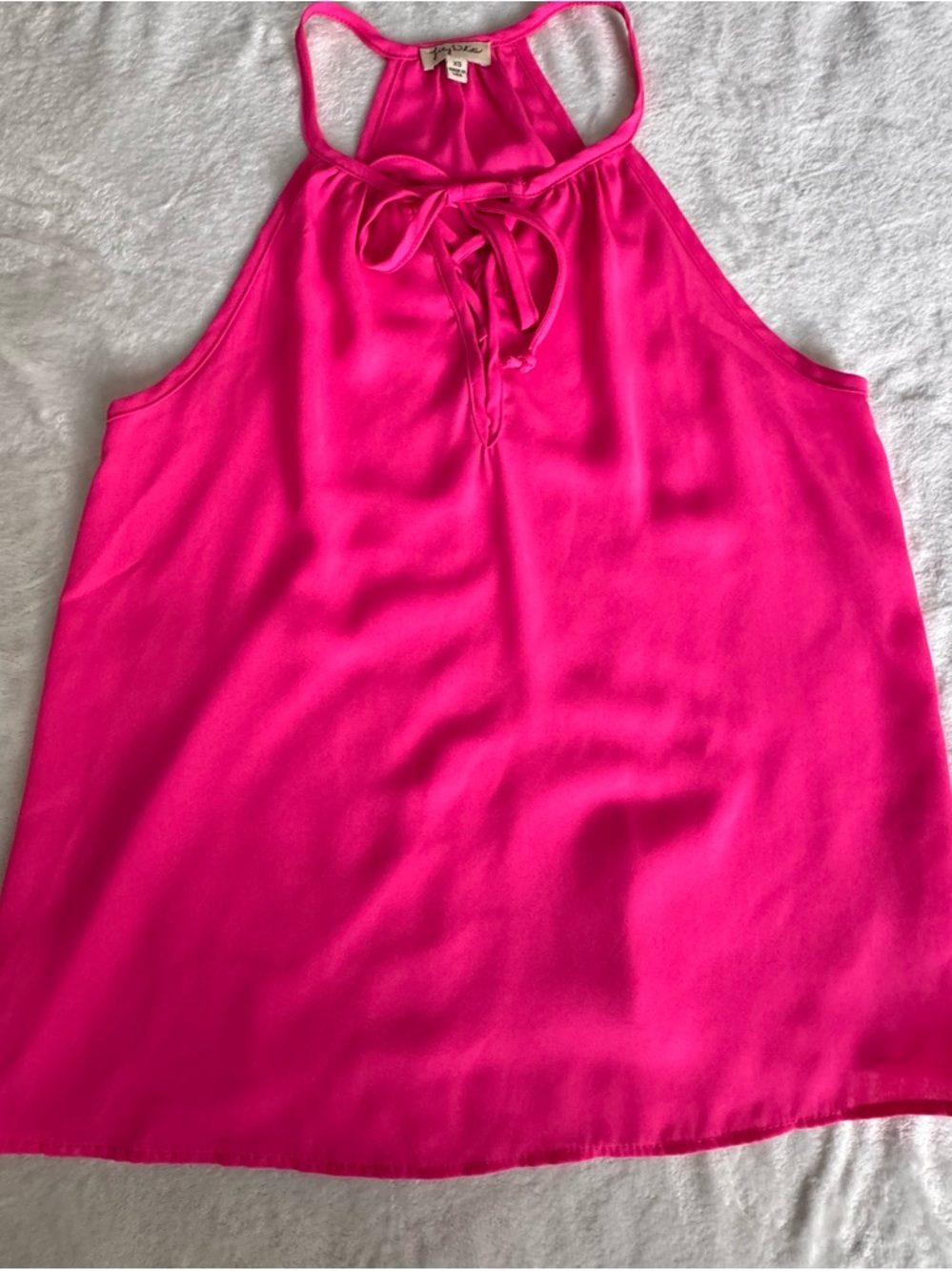 Lily White Vibrant Pink Tie-Neck Halter